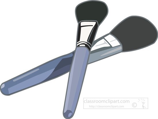 two different shape makeup brushes clipart