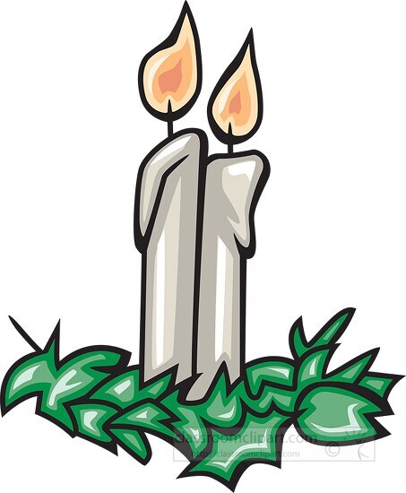 two holiday candles clipart