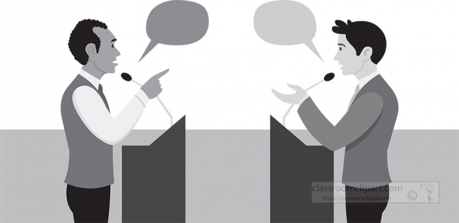 People Gray Clipart-two men debating before election 2