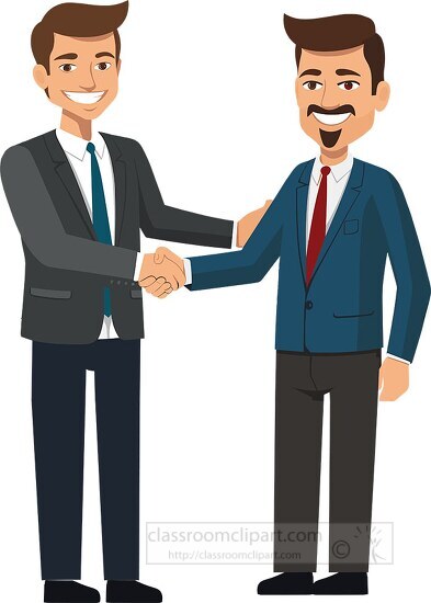 two men in agreement shake hands 
