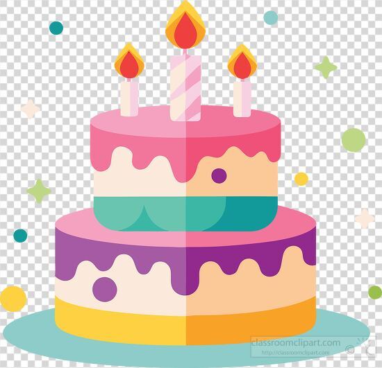 two tiered kids cake with bright candle