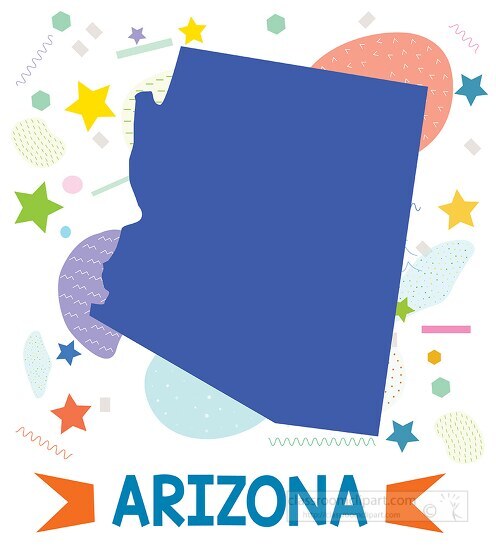 usa arizona illustrated stylized map
