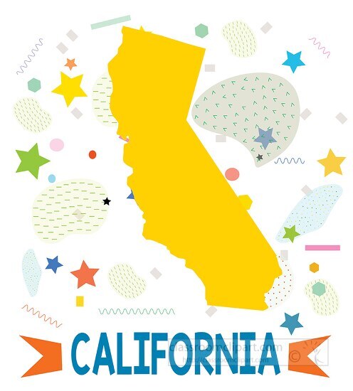 usa california illustrated stylized map