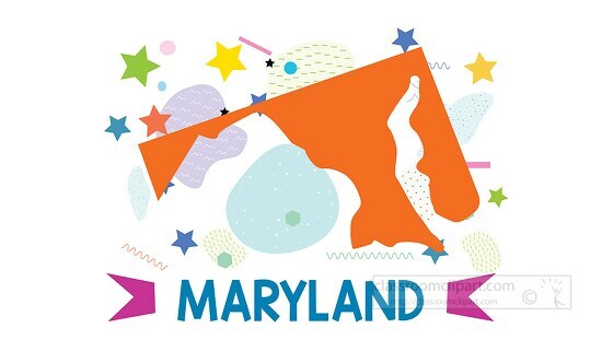 usa maryland illustrated stylized map