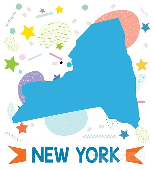 usa new york illustrated stylized map