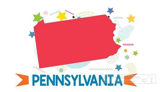 usa pennsylvania illustrated stylized map