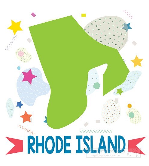 usa rhode island illustrated stylized map