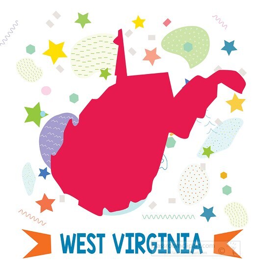 usa west virginia illustrated stylized map