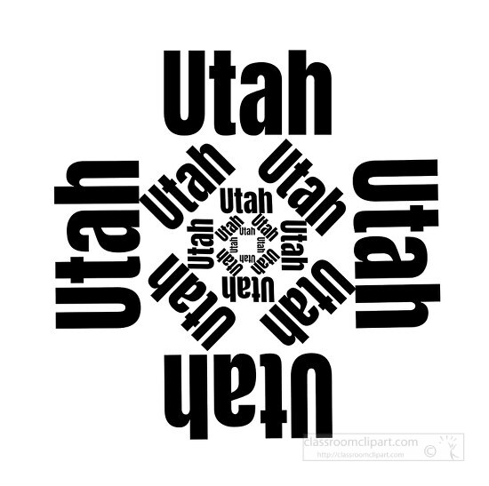 utah text design black logo