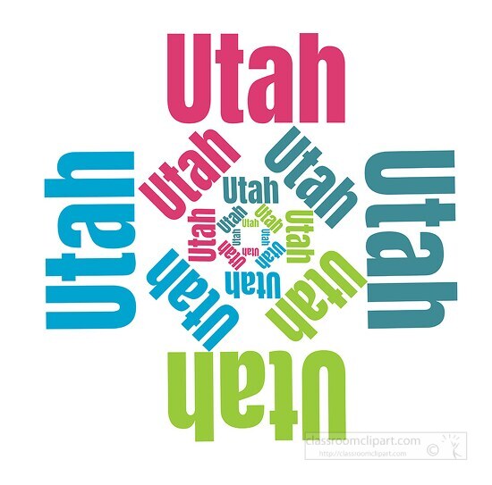 utah text design logo