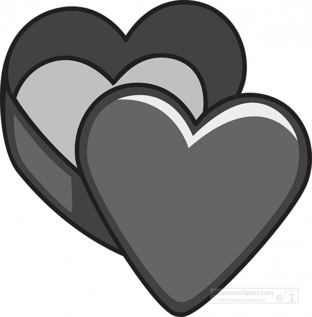 valentines day red heart box gray color clipart