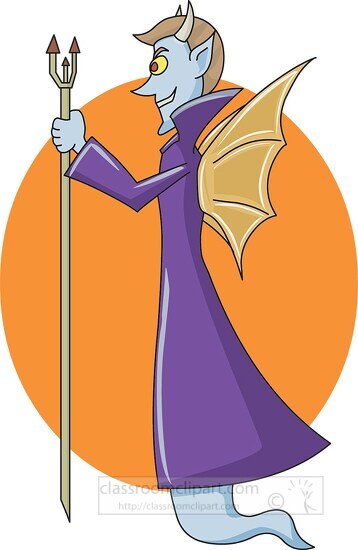 vampire holding pitch fork clipart