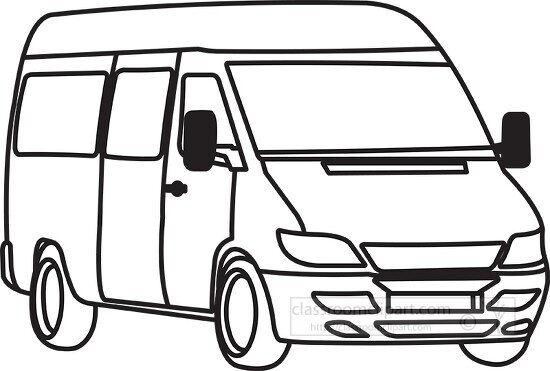 van vehicle black outline clipart 55