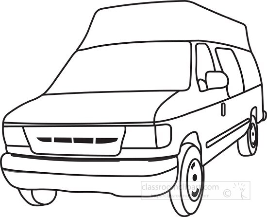 van vehicle black outline clipart 58