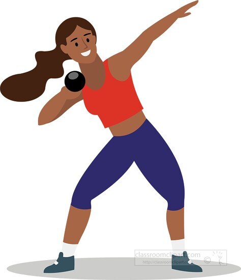 Track and Field Clipartgirl races over obstacle in hurdles race track