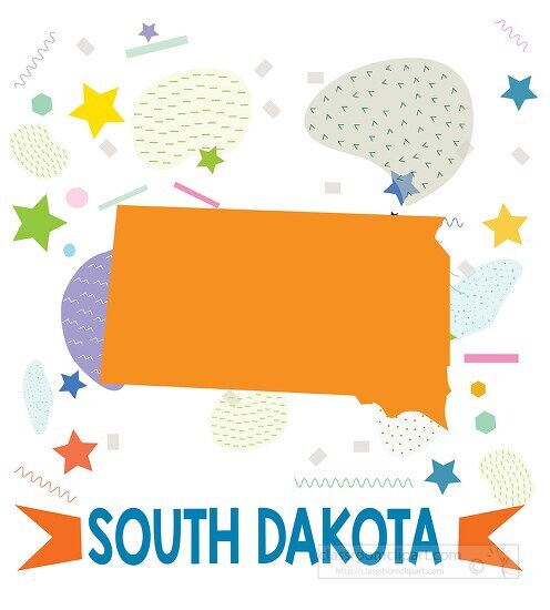 South Dakota State Clipart-us map state south daktoa square clipart image