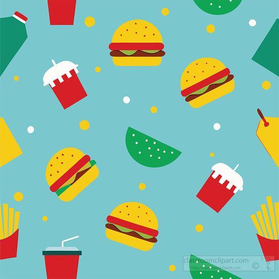 vector design featuring colorful fast food items