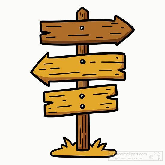 vector illustration of a cartoon style signpost