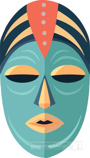 vector illustration of a colorful african mask