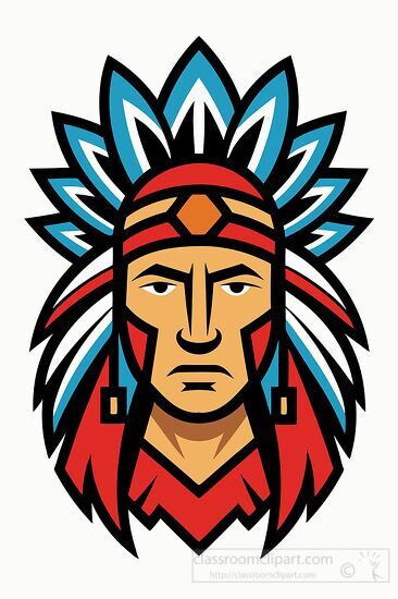 Vector image of a Native American chief