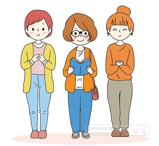 vector image of three students with books, showcasing different 