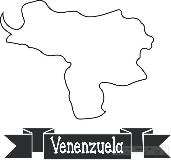 venenzuela black outline text on ribbon