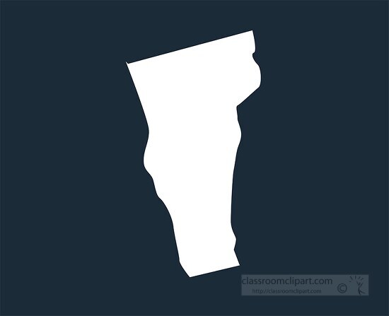 vermont state map silhouette style clipart
