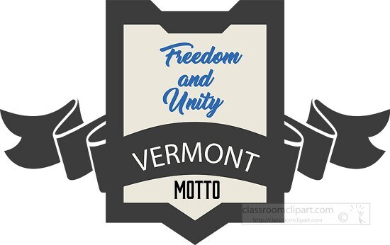 vermont state motto fredon and unity clipart image
