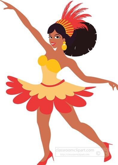 vibrant samba dancer in a colorful costume