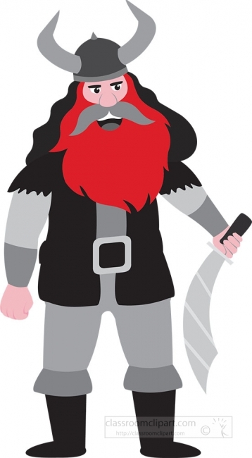 viking man holding sword  gray color