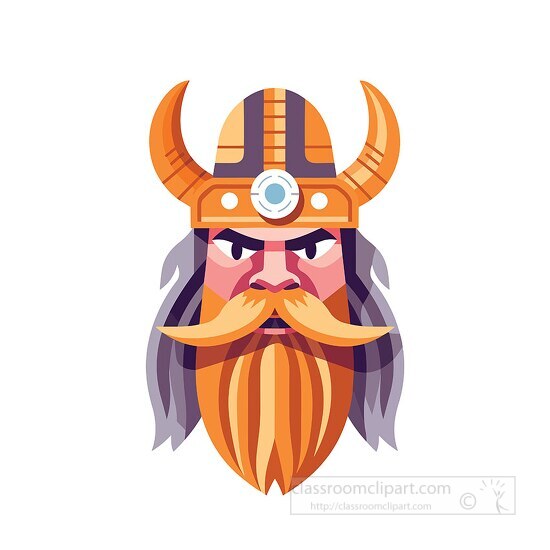 viking with helmet at iconic symbol of norse warriors