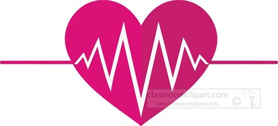 vivid red heart silhouette with an ecg line