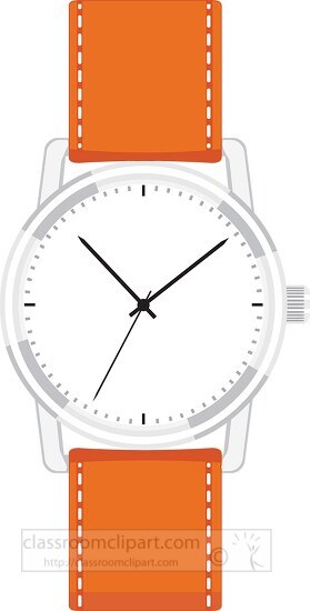 watch with orange band for boys clipart