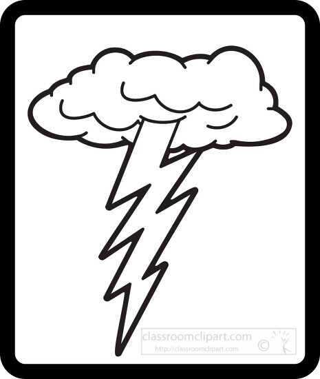 weather icons lightning clouds black outline