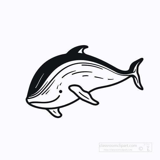 whale black outline clip art