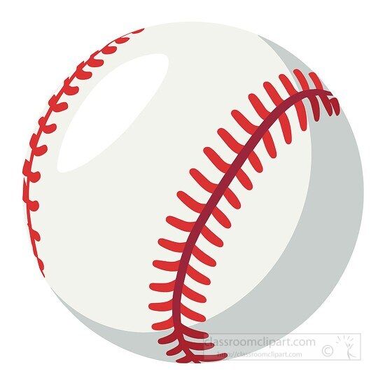 white baseball with red