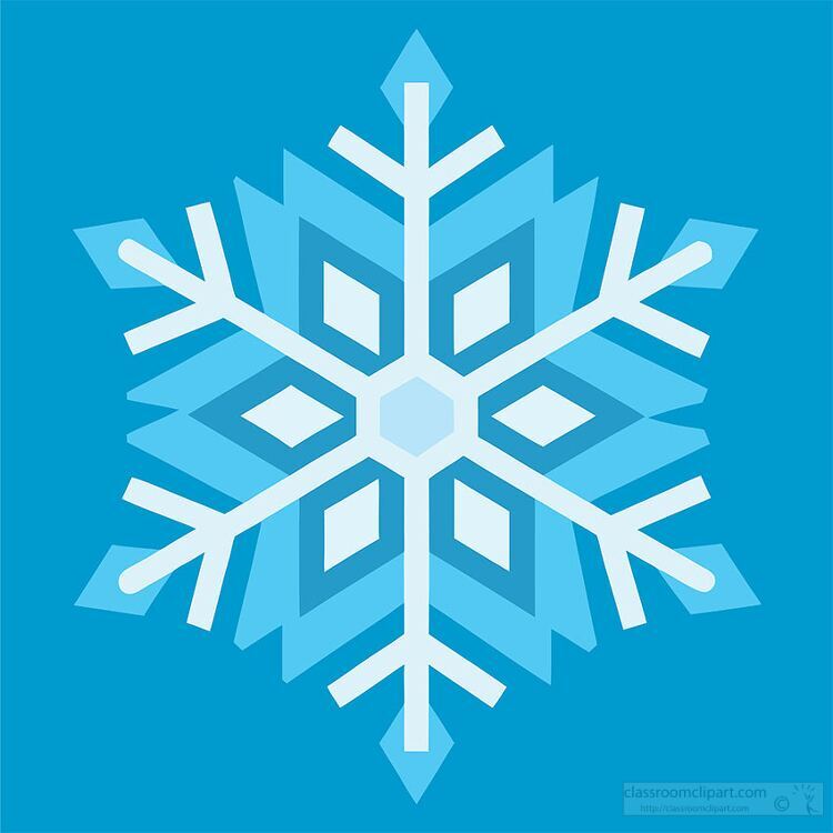 white snowflake design against a bright blue