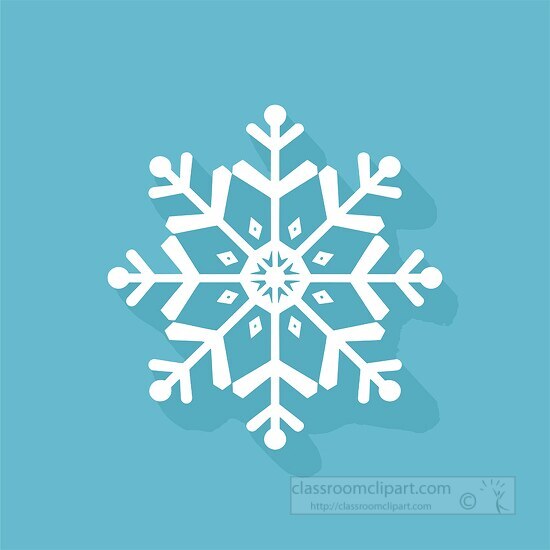 white snowflake on blue background clip art