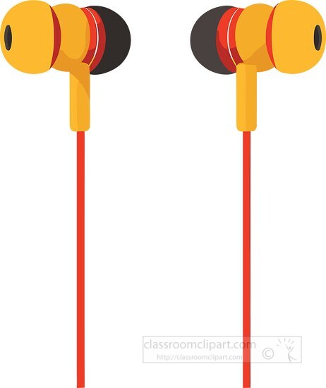 wired in ear headphones clip art