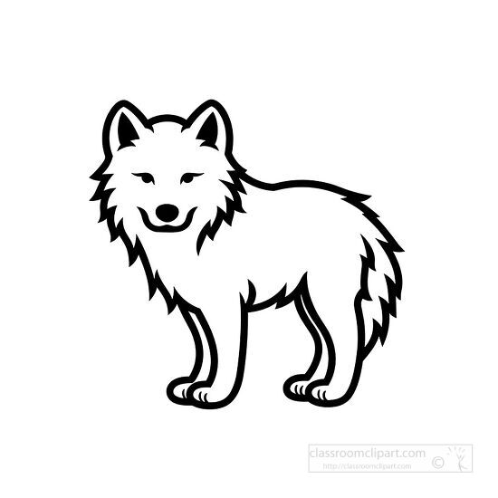 wolf animal black outline clip art