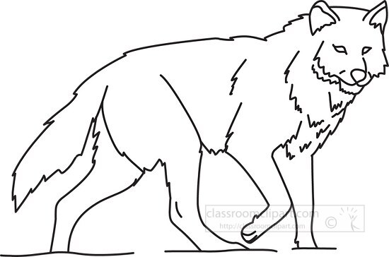 wolf black outline clipart 18