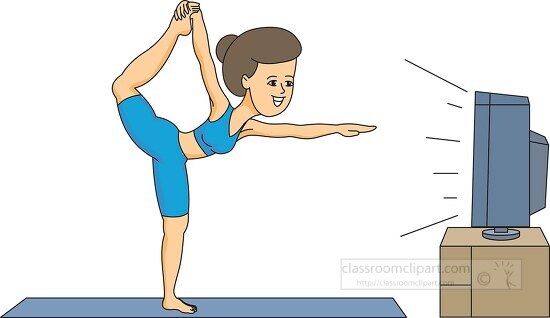 woman doing exercise while watching tv