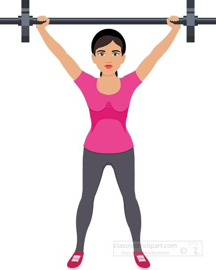 woman lifting barbell clipart