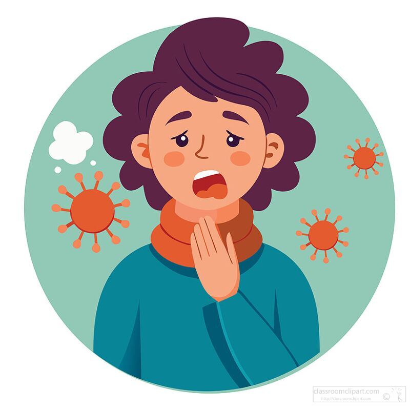 woman symptoms of a sore throat and virus related illness