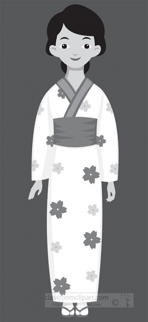 Woman Wearing Japanese Traditional Clothing japan gray color cli