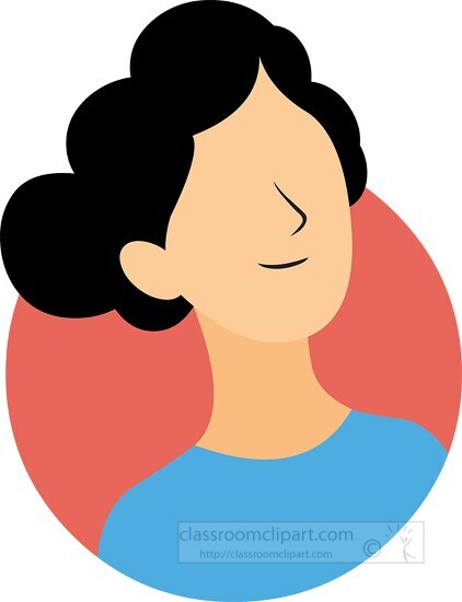 woman with a blue shirt and black hair clip art