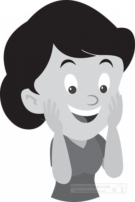 woman with suprise expression gray color clipart