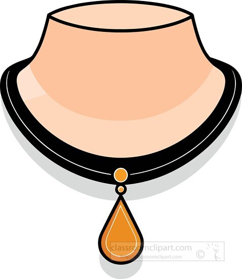 womans necklace with a tear shaped pendant