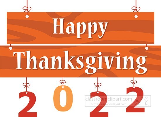 wooden banner happy thanksgiving day 2022