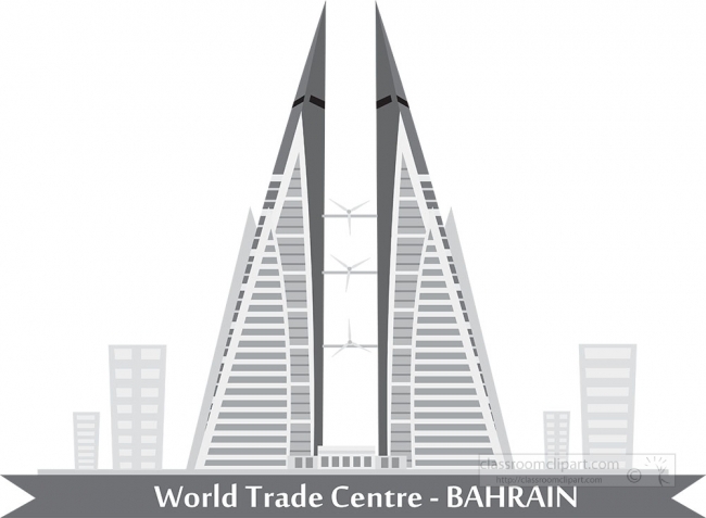 world trade centre bahrain gray color clipart